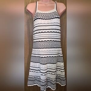 Abercrombie Kid  Dress Size 13/14 Girls  Graduation Sundress Crochet Black White